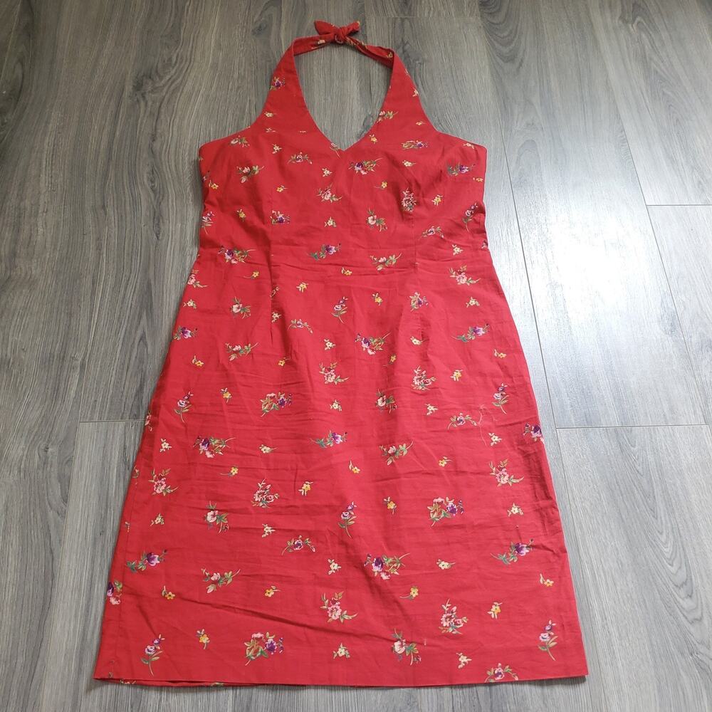 Red Floral Halter Sundress